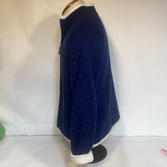 Women’s L.L. Bean Sweater Jacket Lambswool Sherpa Lined Women’s Size medium - Picture 6 of 13